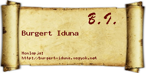 Burgert Iduna névjegykártya